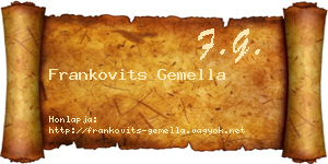 Frankovits Gemella névjegykártya
